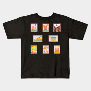 Stamp Collection Travel Edition Kids T-Shirt